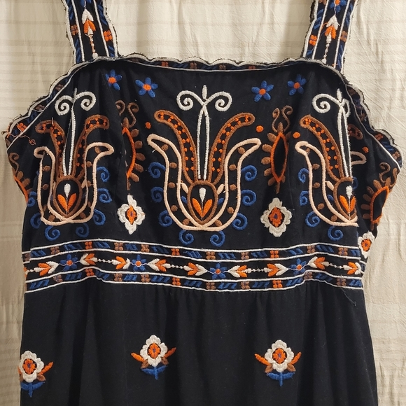 Anthropologie A+ Black linen cotton blend dress size 16W - Picture 3 of 8